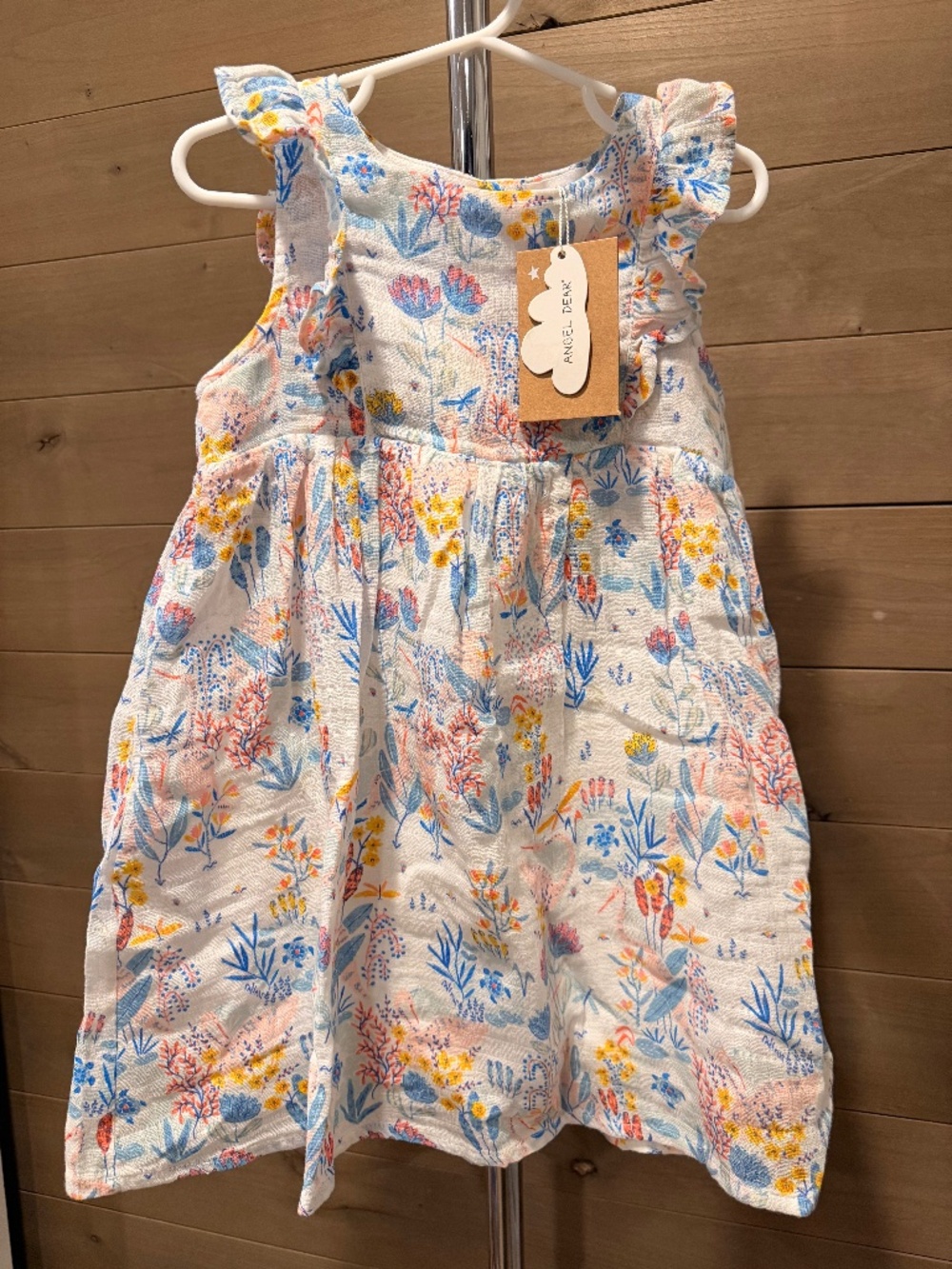 *NWT* Angel Dear Crane & Floral 100% Cotton Muslin Dress Size 4T